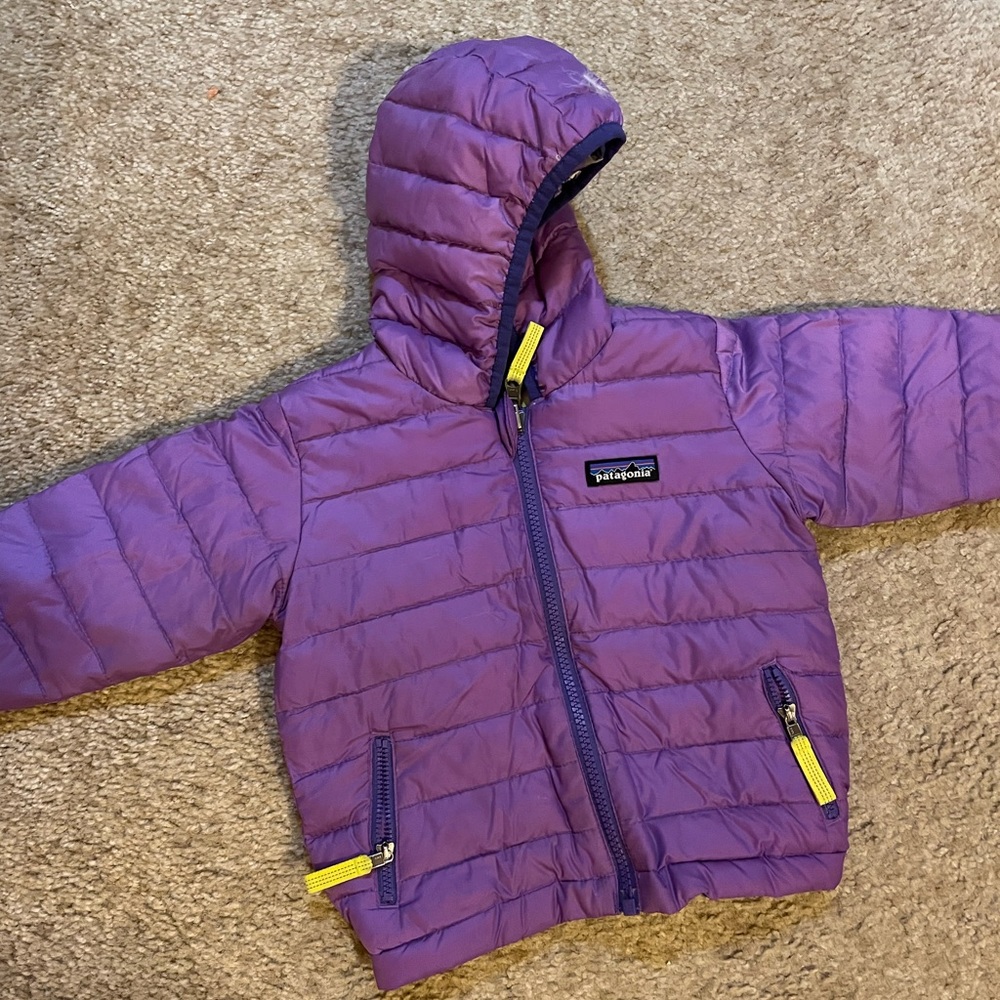 Patagonia purple puffy coat